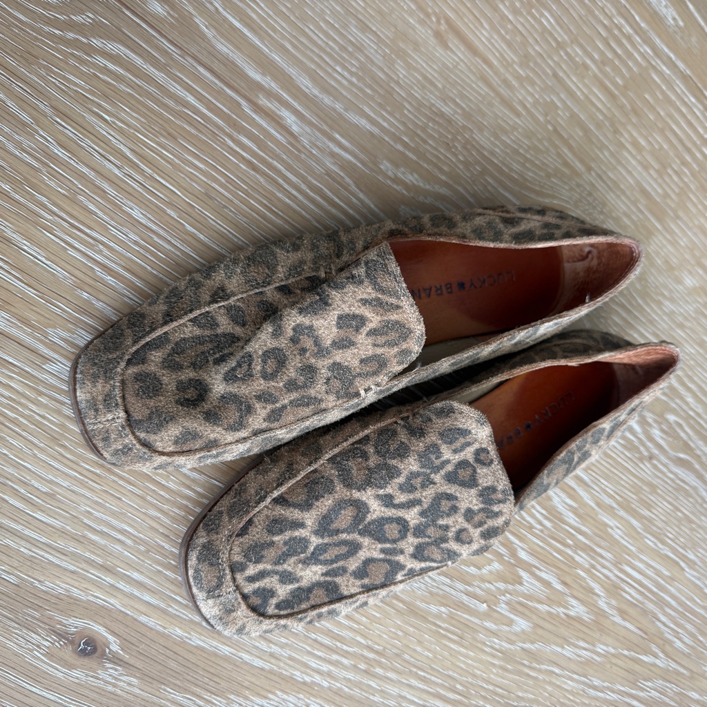 Lucky Brand Leopard Print Slip-Ons In Tan & Brown